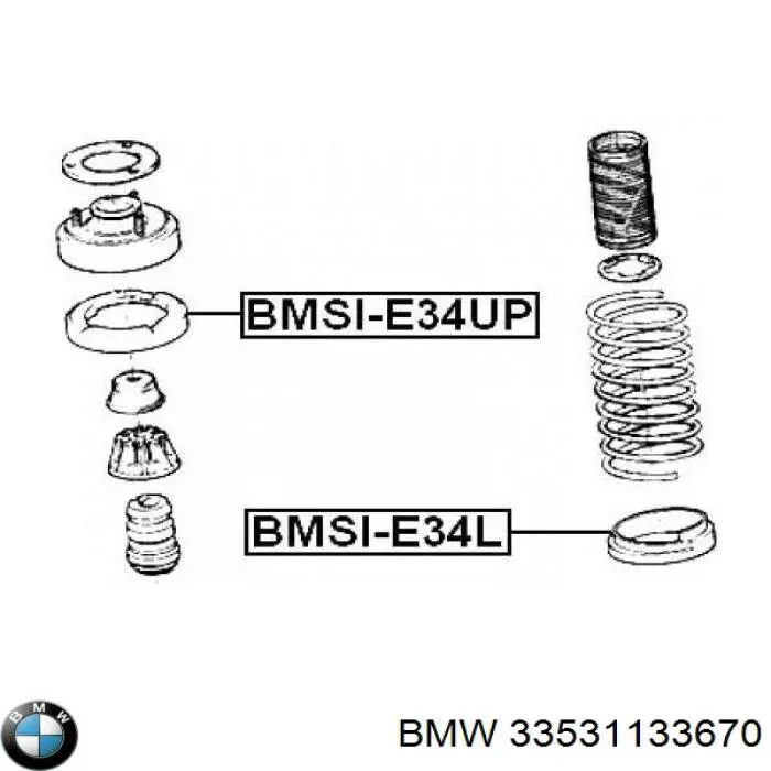 33531133670 BMW проставка (резиновое кольцо пружины задней верхняя)