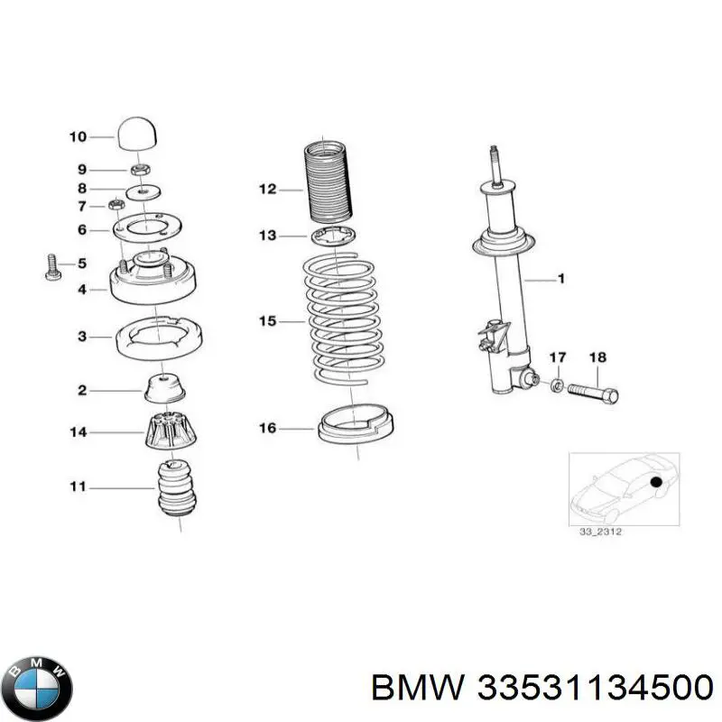 33531134500 BMW Пружина подвески задняя