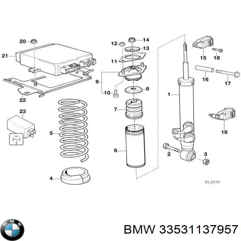 Пружина задняя на BMW 8 E31