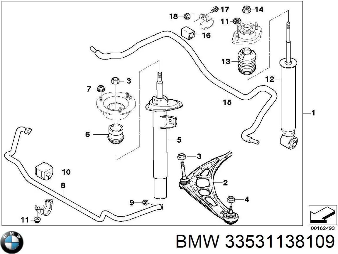 Буфер-відбійник амортизатора заднього 33531138109 BMW