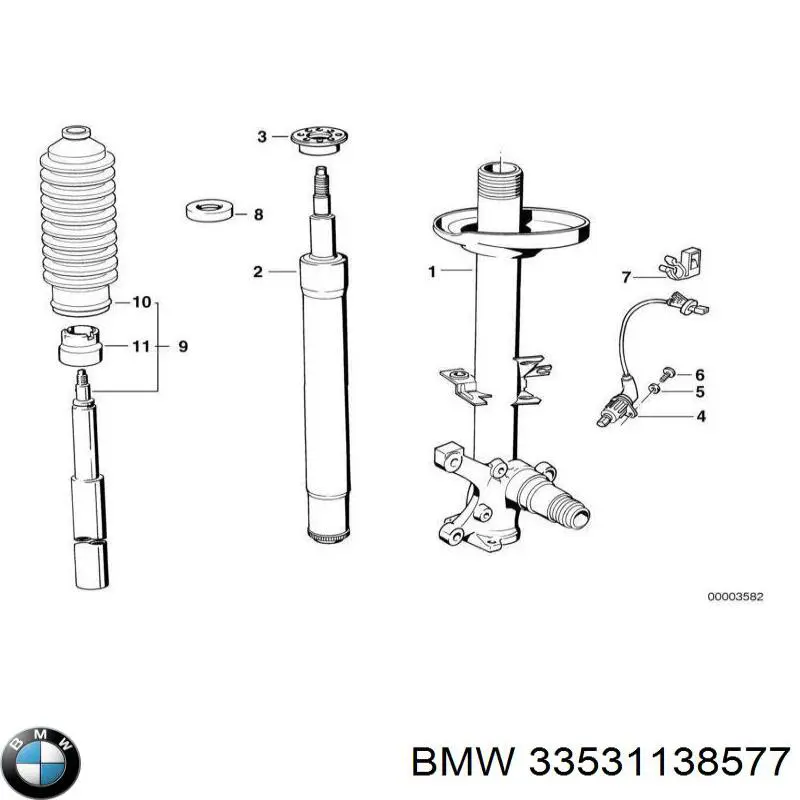 Буфер-отбойник амортизатора заднего BMW 33531138577 цена, от 6.63 USD