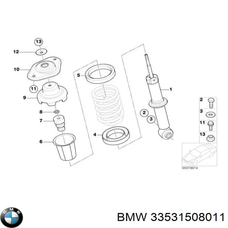 33531508011 BMW disco superior metálico de mola traseira
