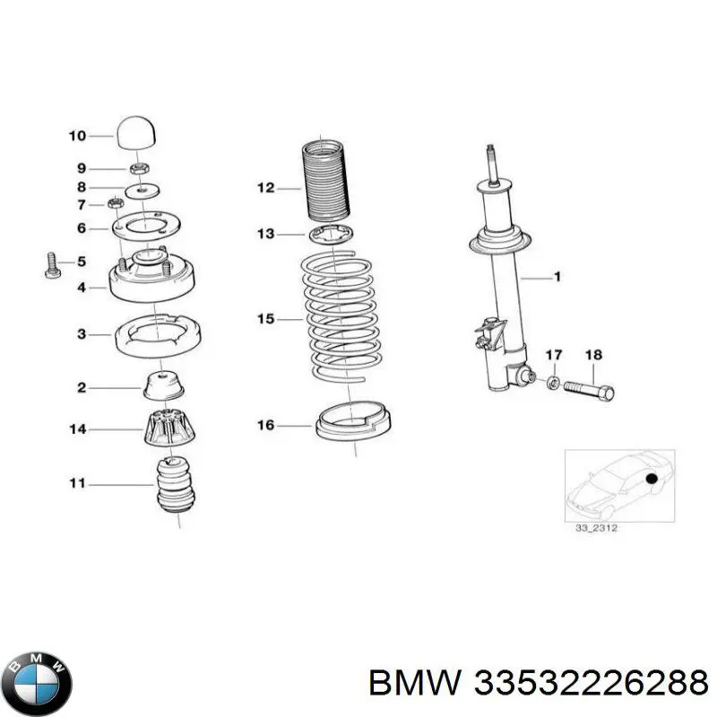 33532226288 BMW пружина задняя