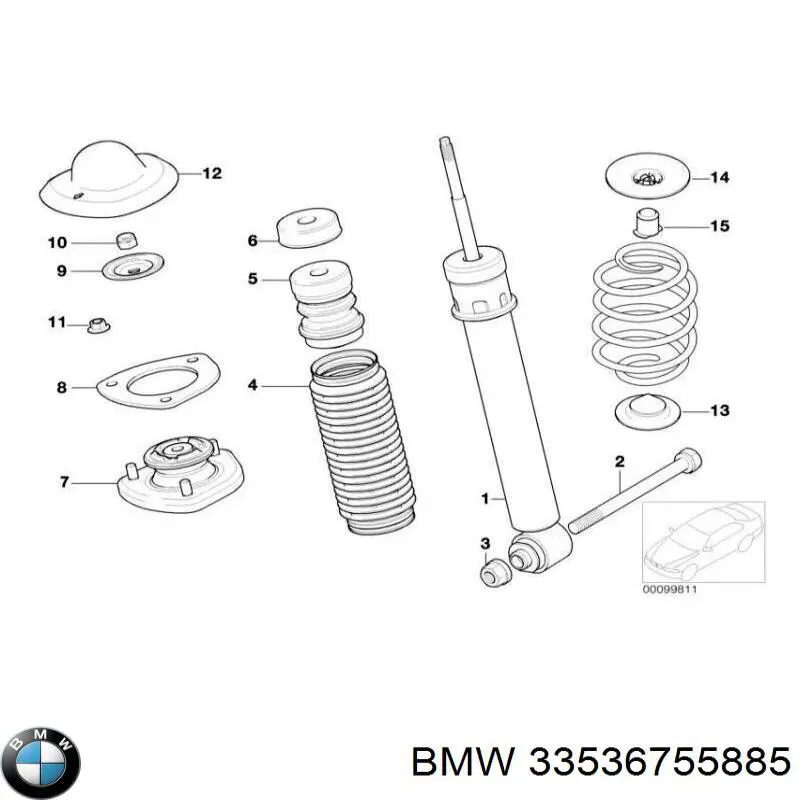 Буфер (отбойник) амортизатора заднего 33536755885 BMW