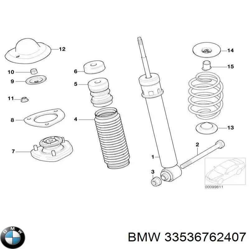 Буфер (отбойник) амортизатора заднего 33536762407 BMW