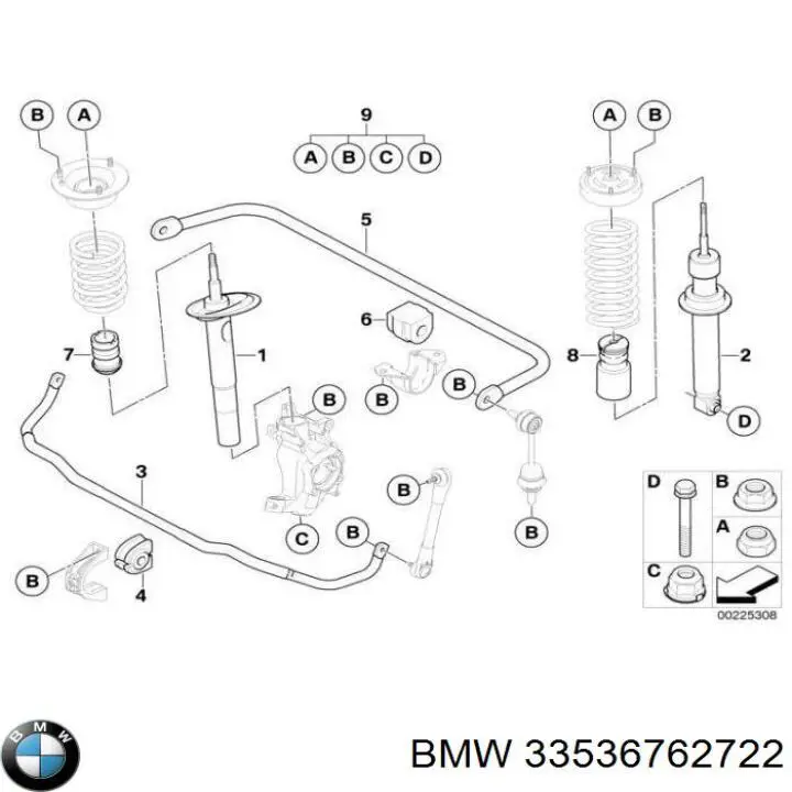 Буфер-отбойник амортизатора переднего + пыльник BMW 33536762722 цена, от 16.68 USD