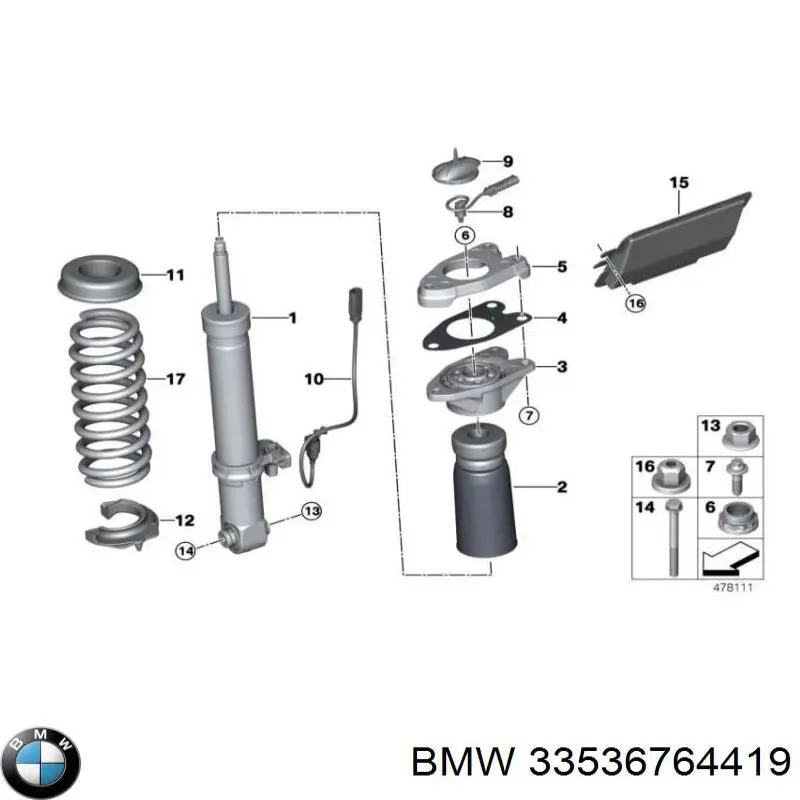 33536764419 BMW Резиновое кольцо пружины задней