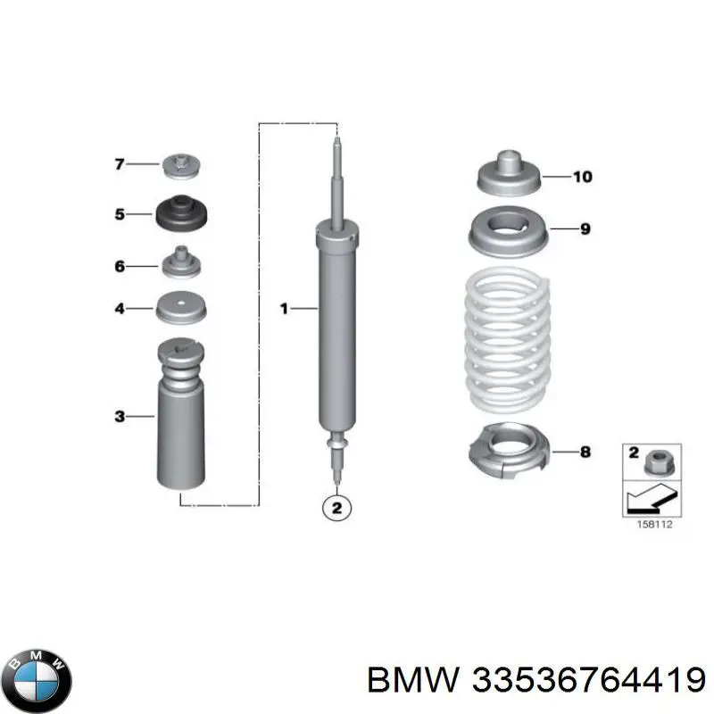 33536764419 BMW проставка (резиновое кольцо пружины задней верхняя)