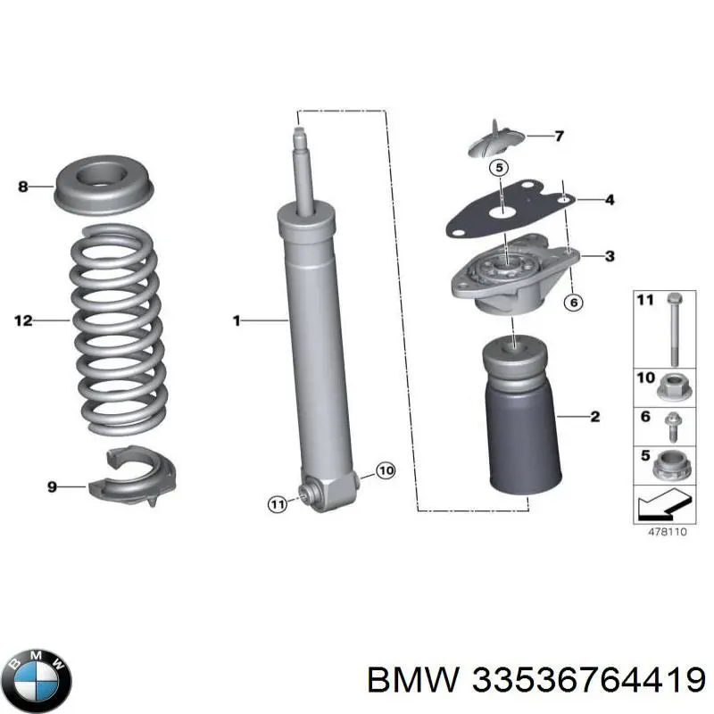 Проставка пружины задней верхняя BMW 33536764419