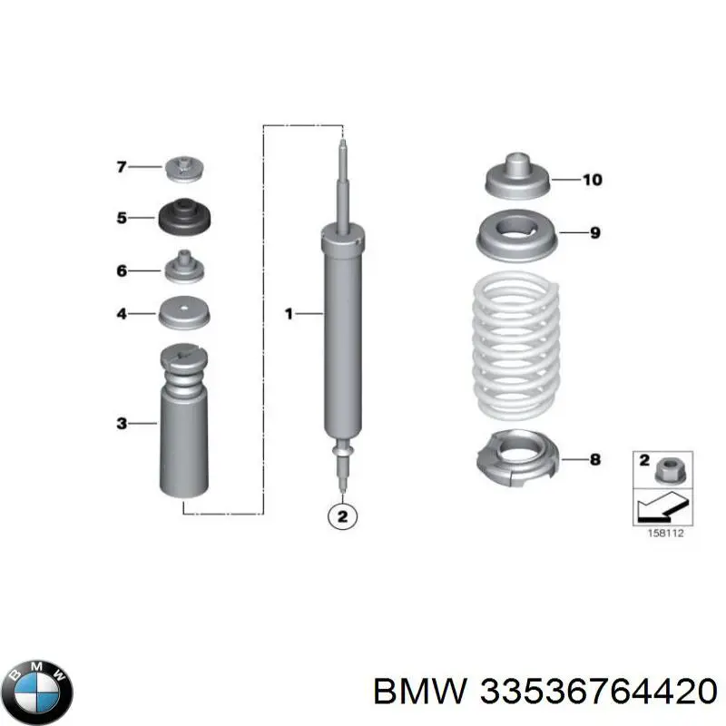 Espaçador (anel de borracha) da mola traseira inferior para BMW 1 (E81, E87)