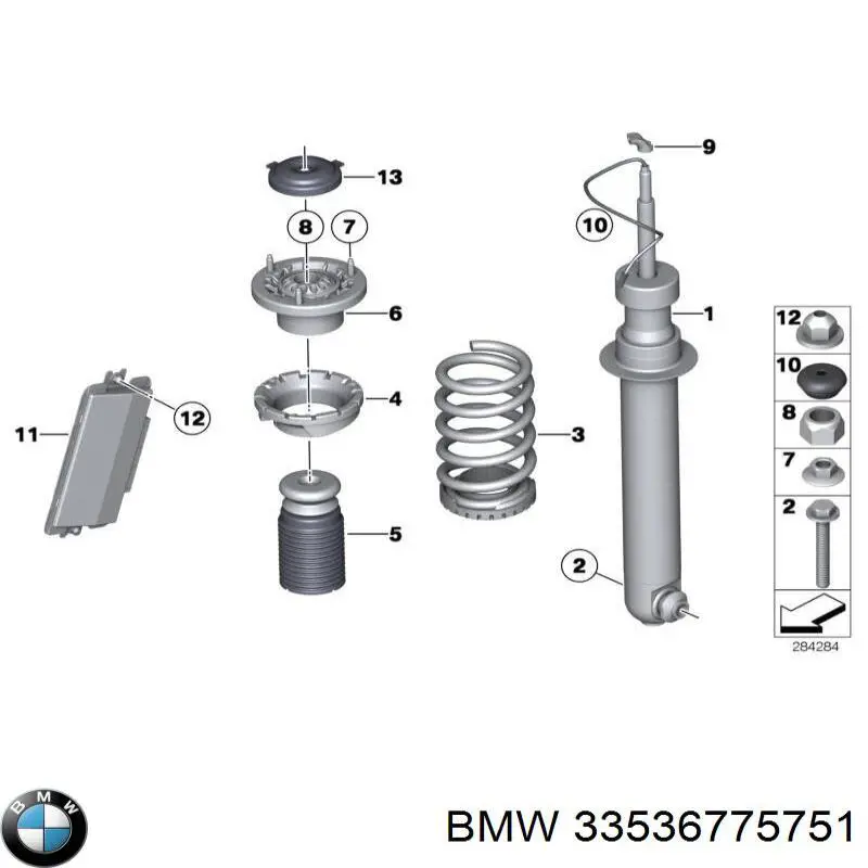 Проставка верняя задней пружины BMW 33536775751 цена, от 13.10 USD