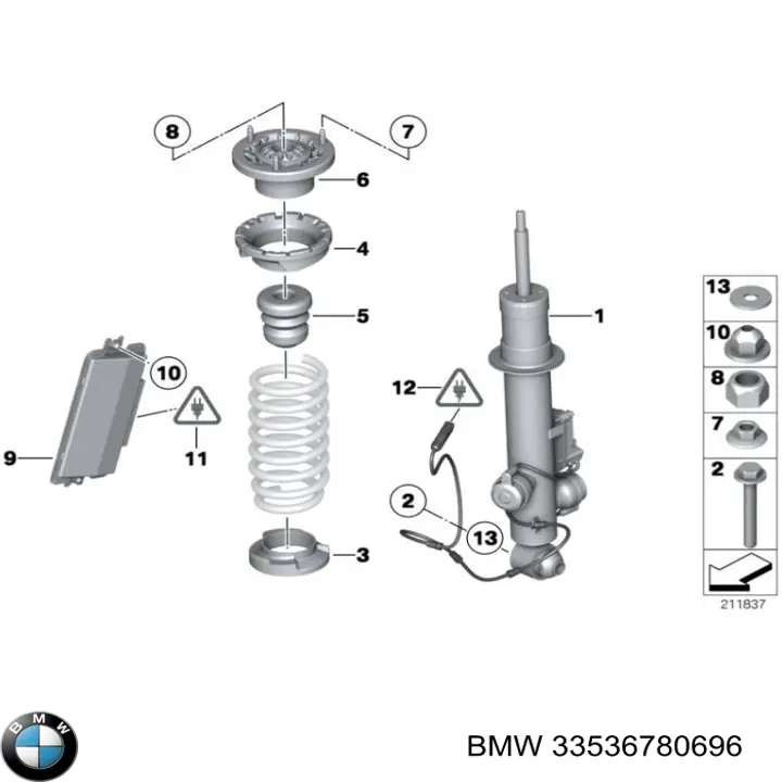 Отбойник амортизатора BMW 33536780696