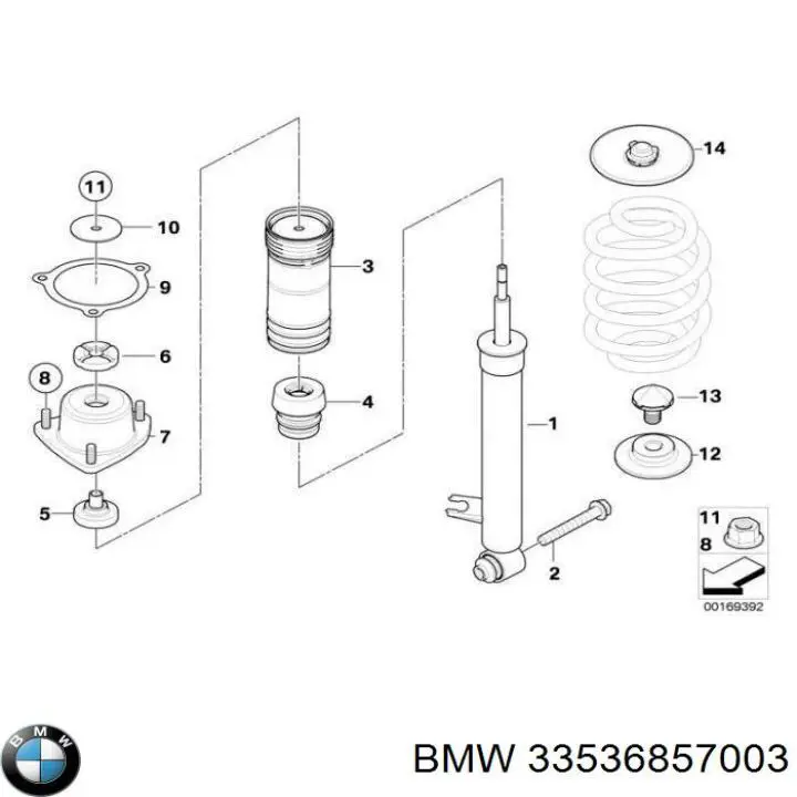 Проставка (резиновое кольцо) пружины задней нижняя BMW 33536857003 цена, от 14.66 USD