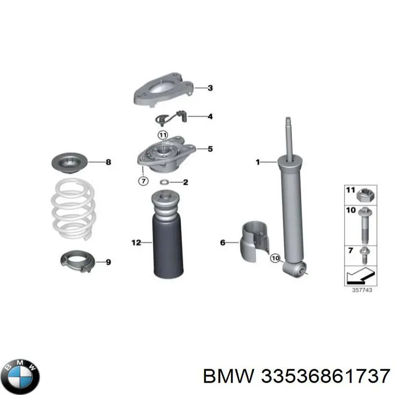 Отбойник задний BMW 33536861737 цена, от 31.34 USD