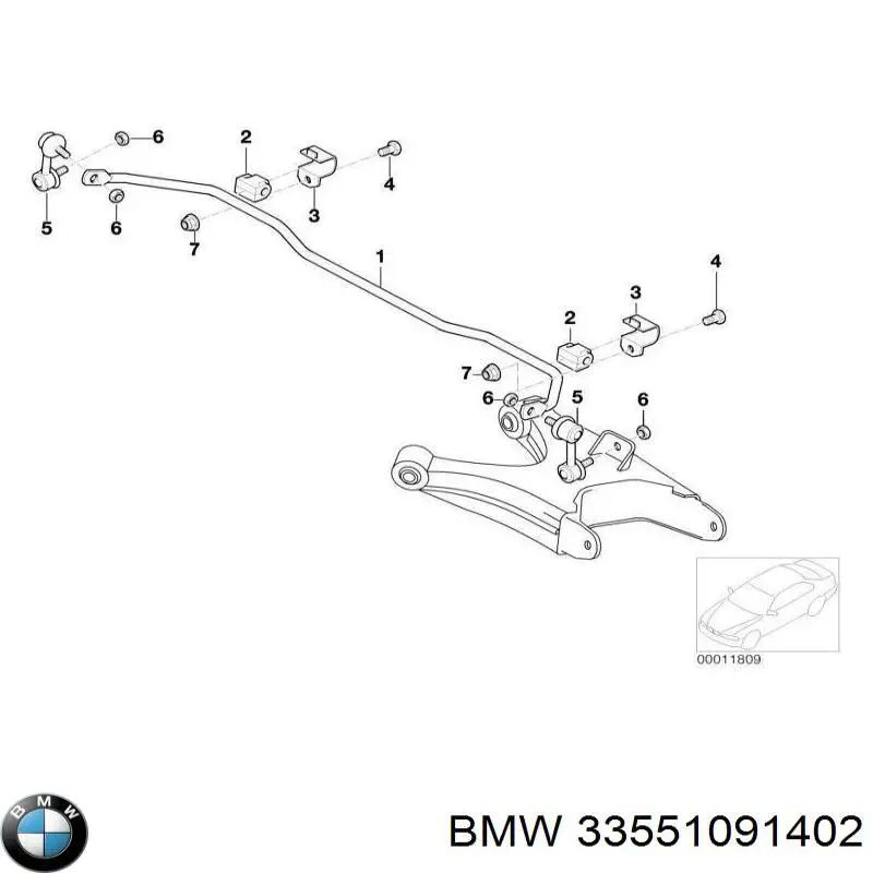 33551091402 BMW Стабилизатор задней балки