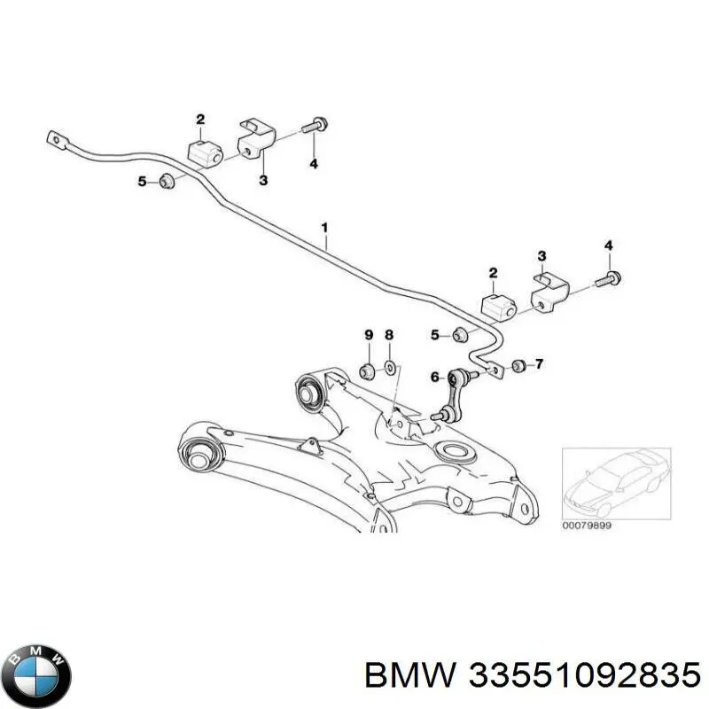  Стабилизатор задний BMW 5 