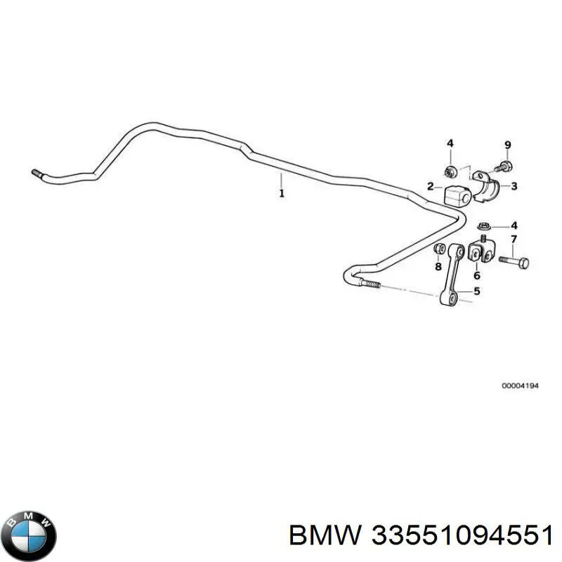 Втулка заднего стабилизатора BMW 33551094551