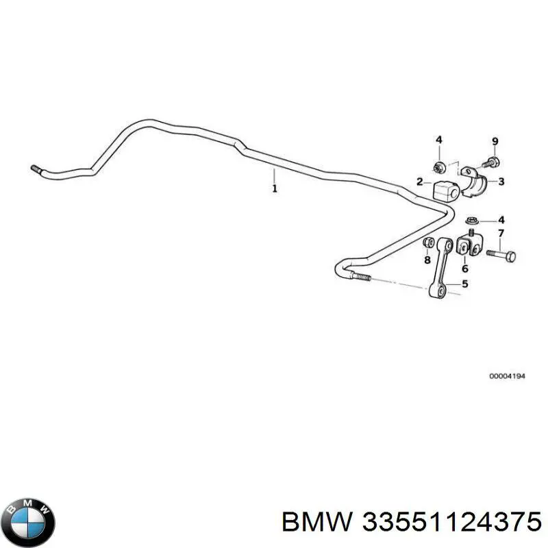 Купить 33551124375 BMW Солдатик стабилизатора, заднего