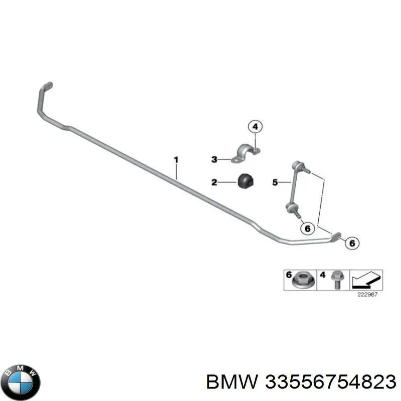 33556754823 BMW bucha de estabilizador traseiro