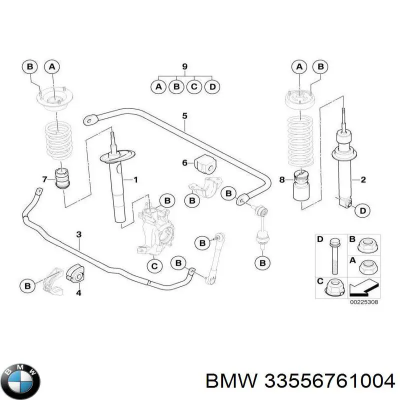 BM-SB-15247 Moog bucha de estabilizador traseiro