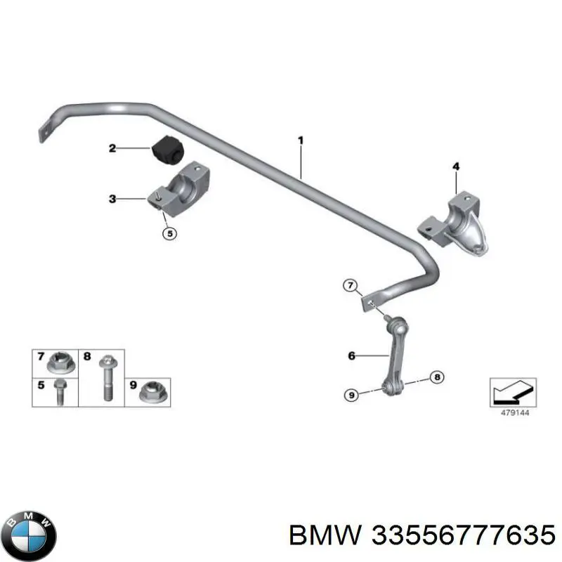 Montante de estabilizador traseiro BMW 33556777635
