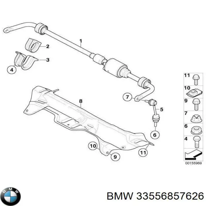 Стойка заднего стабилизатора 33556857626 BMW