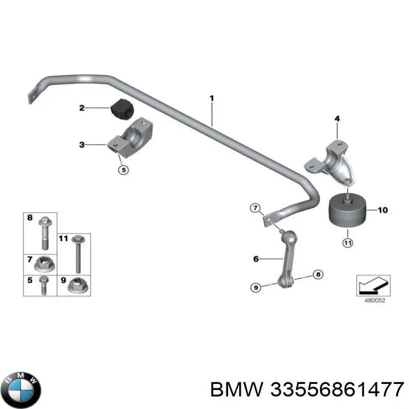 33556861477 BMW Хомут крепления втулки стабилизатора заднего