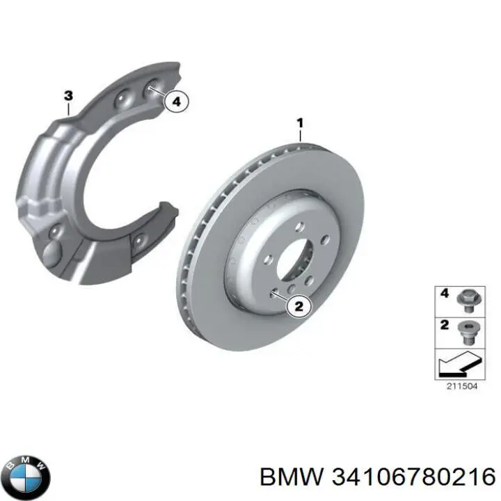 34106780216 BMW защита тормозного диска переднего правого