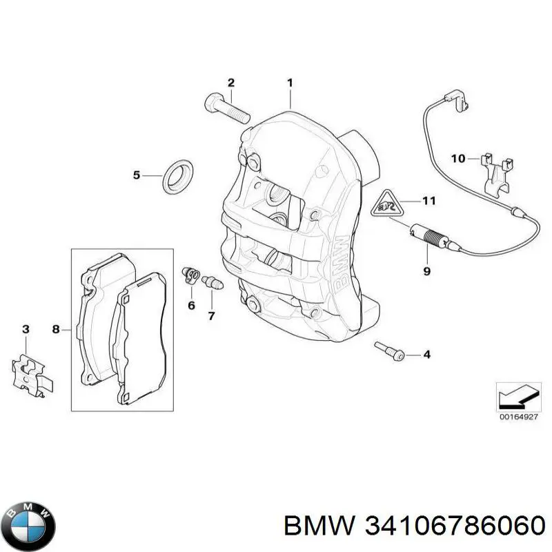 34106786060 BMW суппорт тормозной задний правый