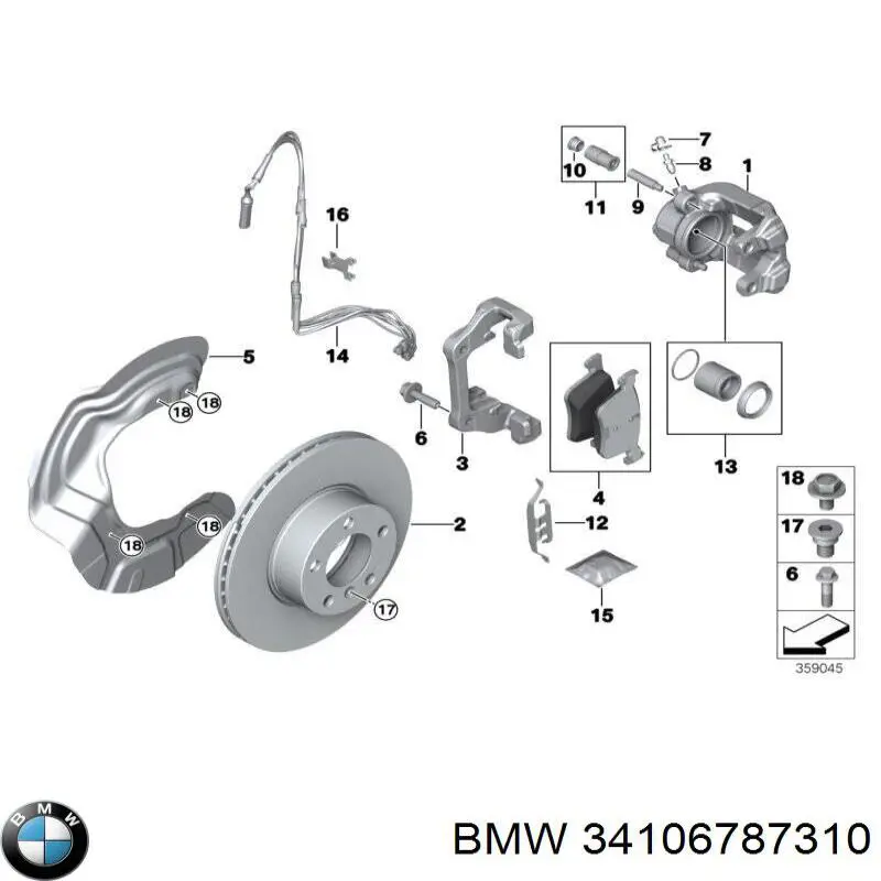 Защита тормозного диска переднего правого 34106787310 BMW