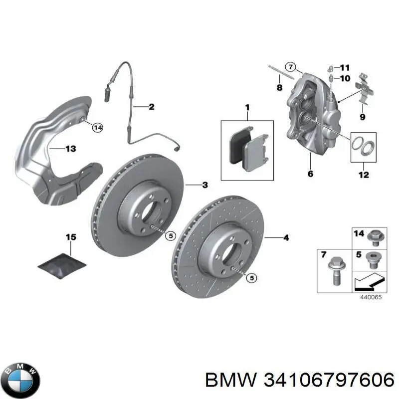 Тормоз дисковый передний BMW 34106797606 цена, от 386.31 USD