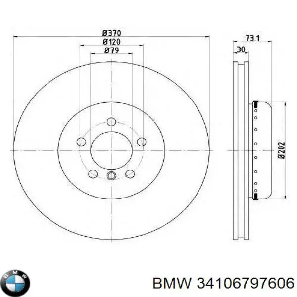 Купить 34106797606 BMW Ротор тормозной