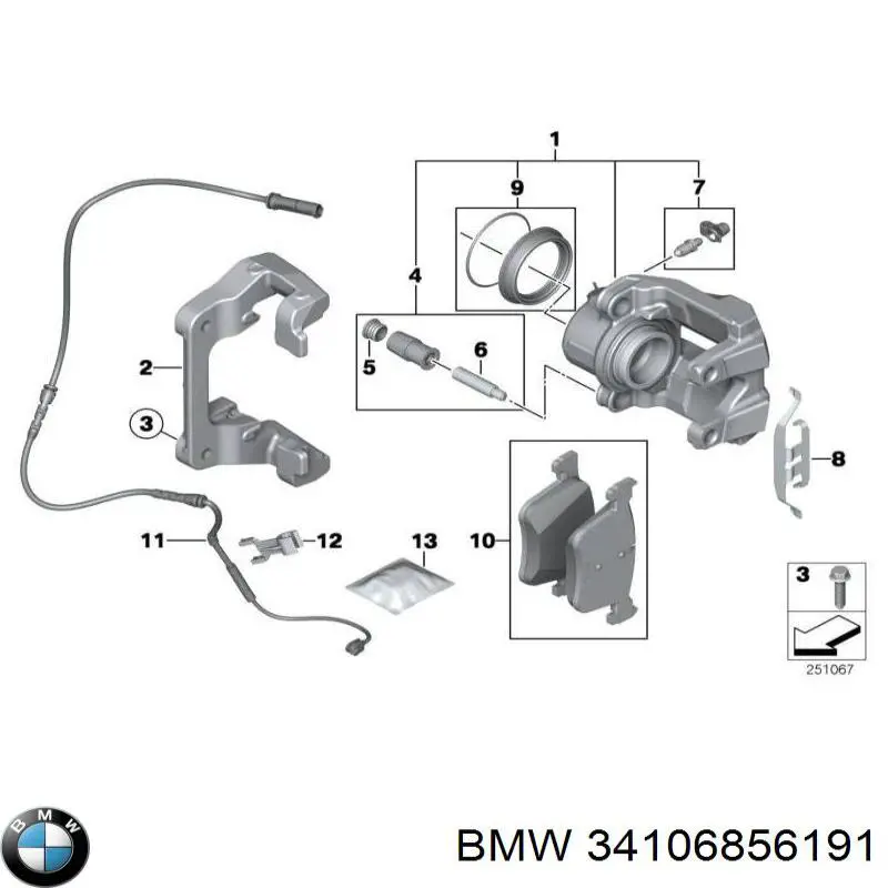 34106856191 BMW колодки тормозные передние дисковые