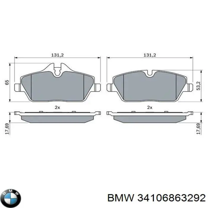 34106863292 BMW Колодки передние