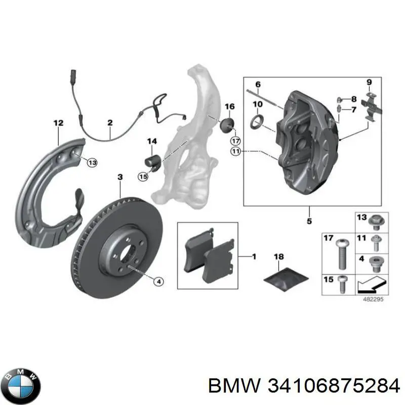 Тормоз дисковый передний BMW 34106875284 цена, от 181.63 USD