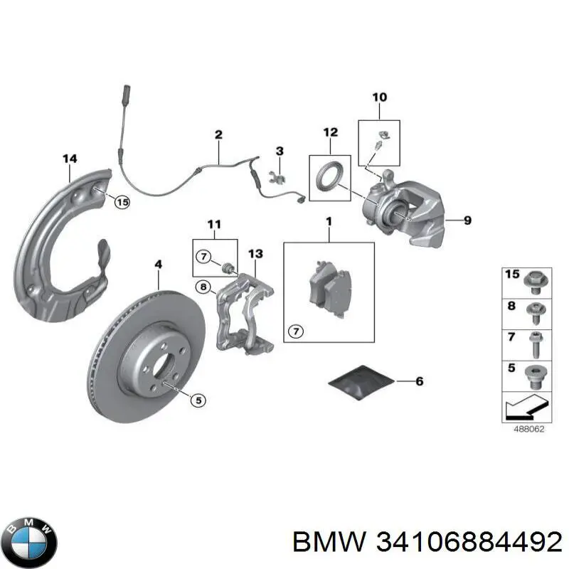 Compre 34106884492 BMW Sapatas do freio dianteiras de disco