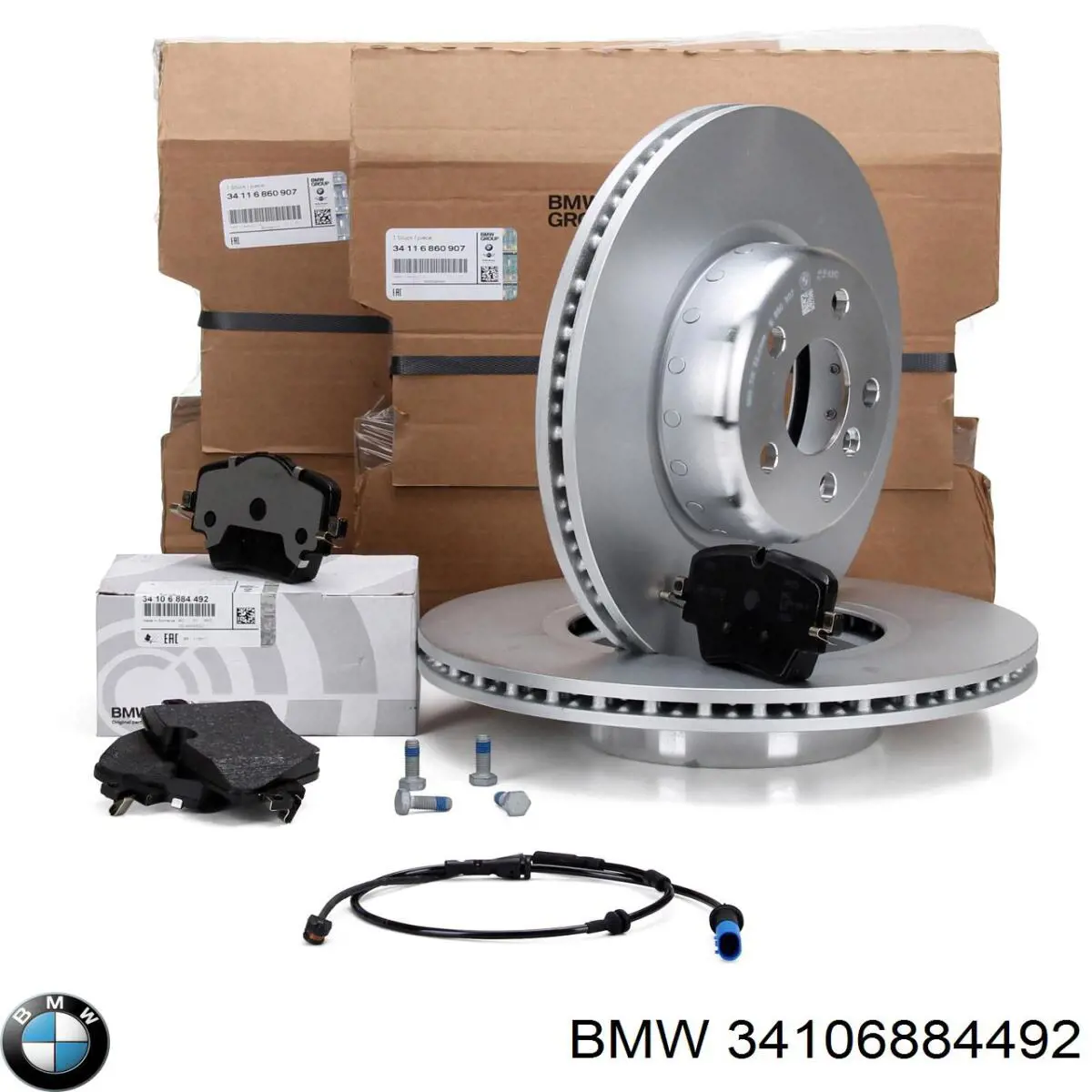 Sapatas do freio dianteiras de disco BMW 34106884492