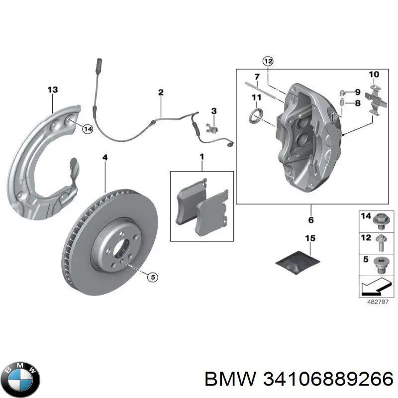 34106889266 BMW sapatas do freio dianteiras de disco