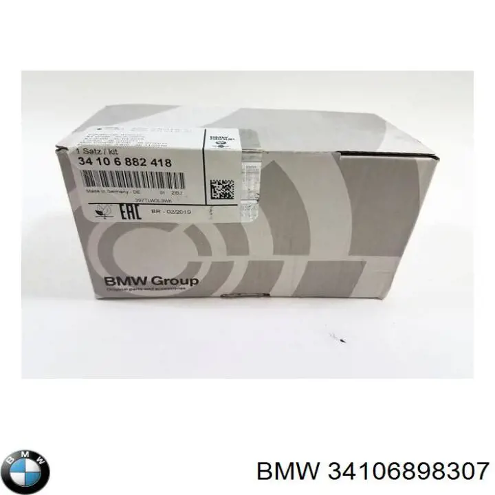 Колодки тормозные передние дисковые BMW 34106898307