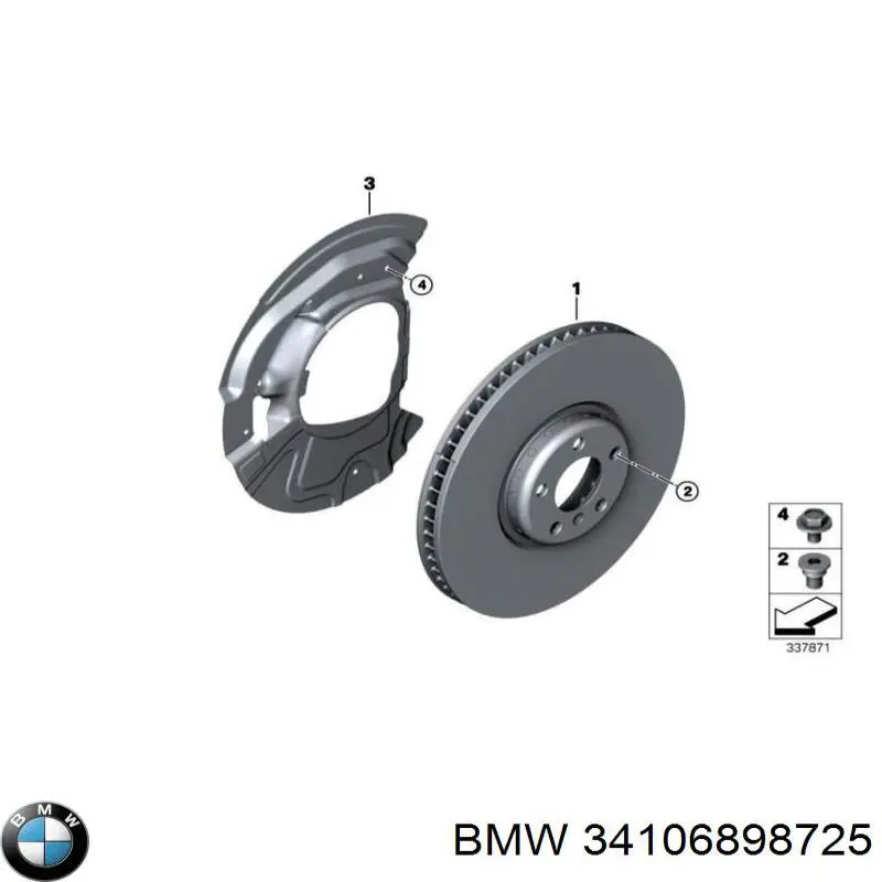 34106898725 BMW диск тормозной передний