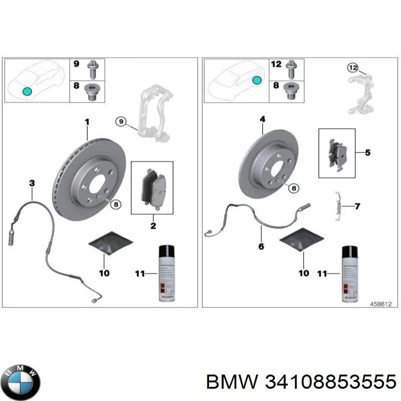 34108853555 BMW диск тормозной передний