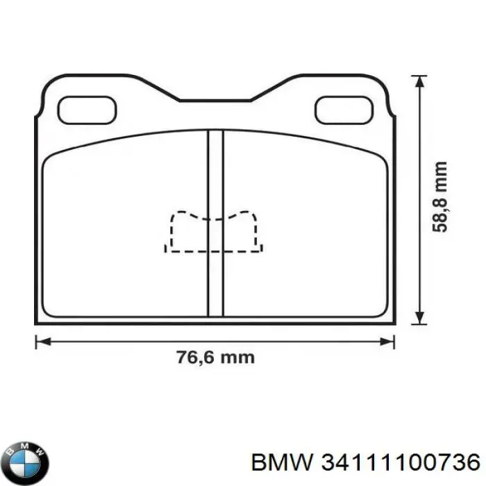 Передние тормозные колодки 34111100736 BMW