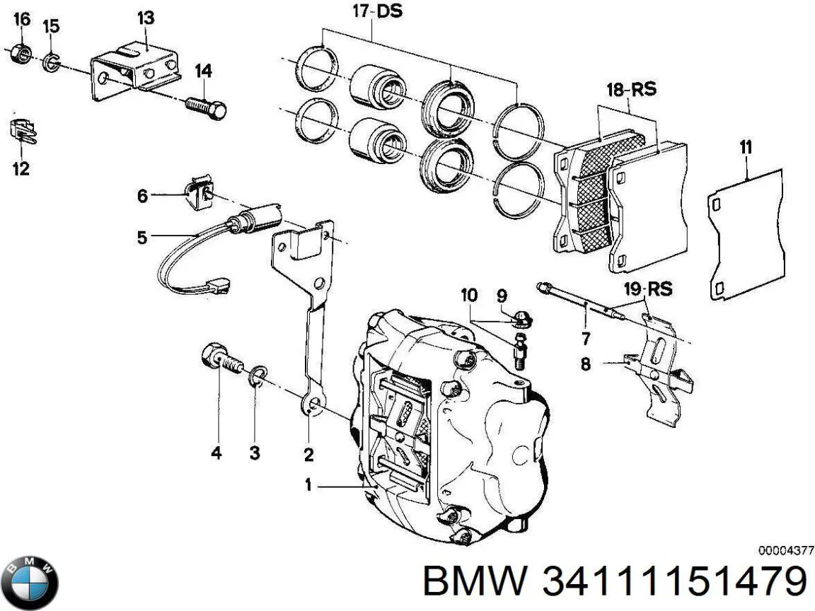 Суппорт тормозной передний левый 34111151479 BMW