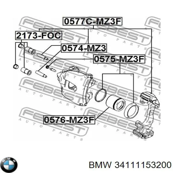 Направляющая суппортов BMW 34111153200