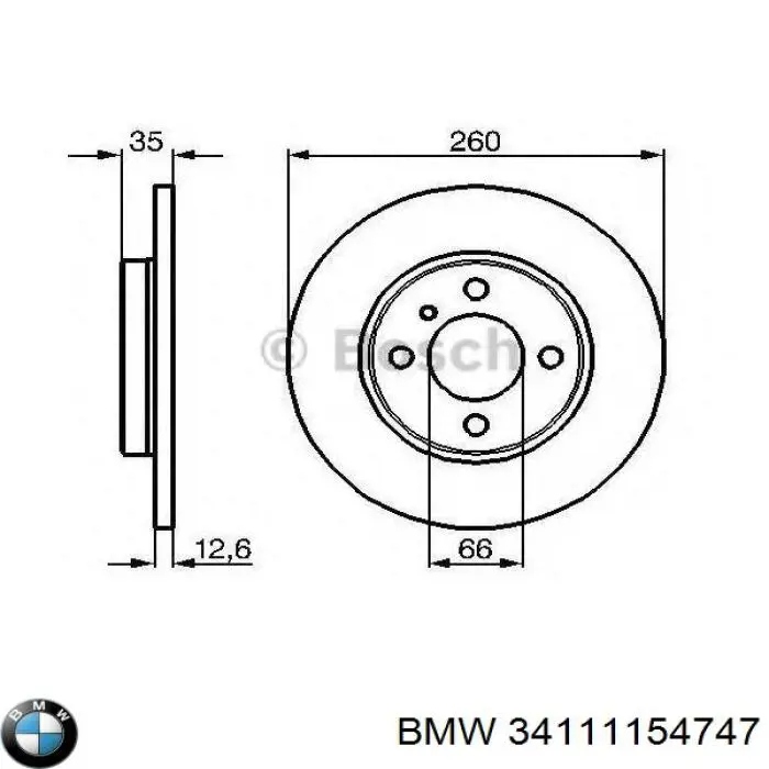34111154747 BMW диск тормозной передний
