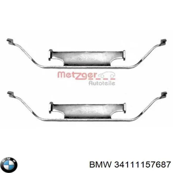 34111157687 BMW комплект пружинок крепления дисковых колодок передних