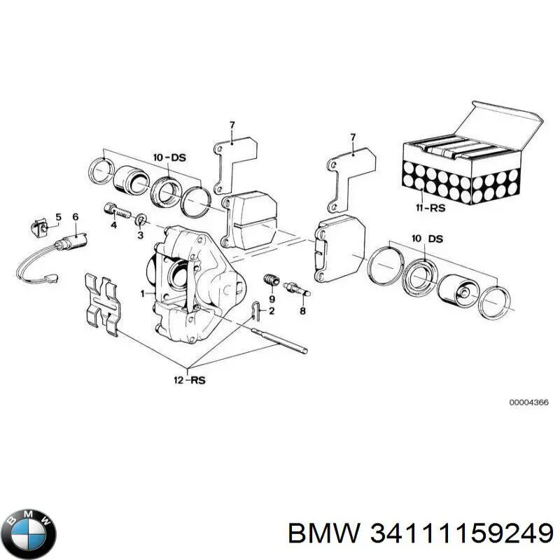 Передние тормозные колодки 34111159249 BMW