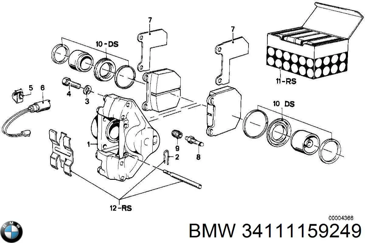 Передние тормозные колодки 34111159249 BMW