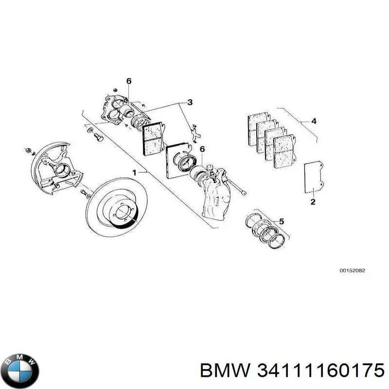 34111160175 BMW передние тормозные колодки