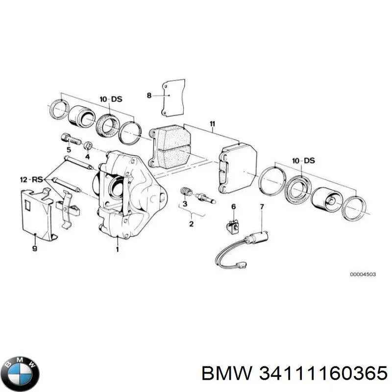 Купить 34111160365 BMW Скоба тормозного суппорта переднего